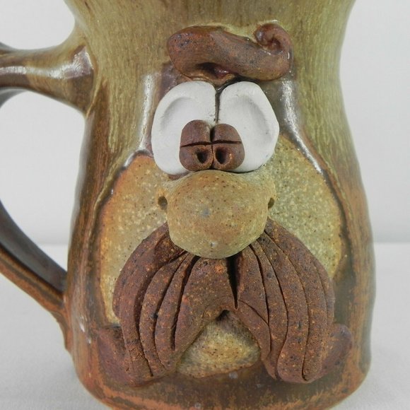 Village Potter Stoneware 3D Funny Face Mug - Picture 2 of 6
